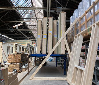 Fertigung der Bauteile für die Baustelle Moerikestraße